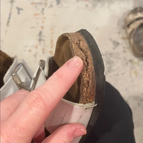 Birkenstock White Double-Buckle Arizona Sandals - Picture 5 of 7